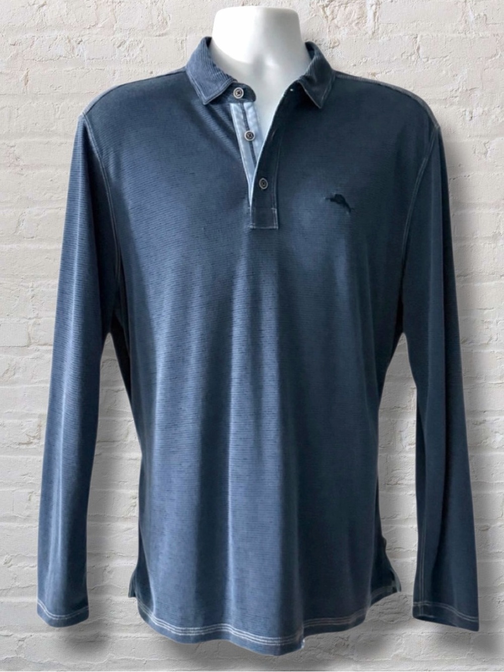 Tommy Bahama - Men’s Paradise Cove Blue Long Sleeve Polo Shirt. Size - Medium